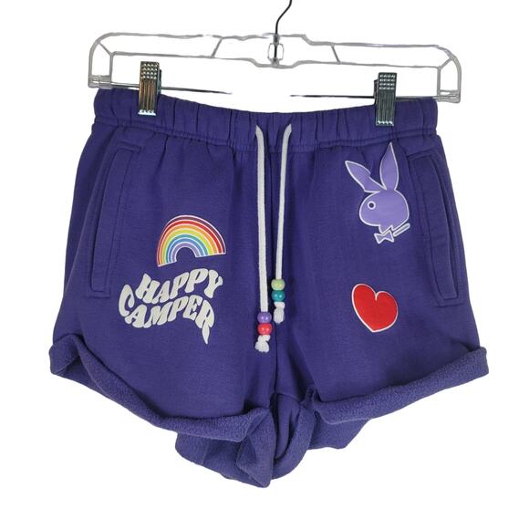 Playboy by Pacsun Purple Happy Camper Women's Lounge Hiking Shorts XS - Picture 1 of 4